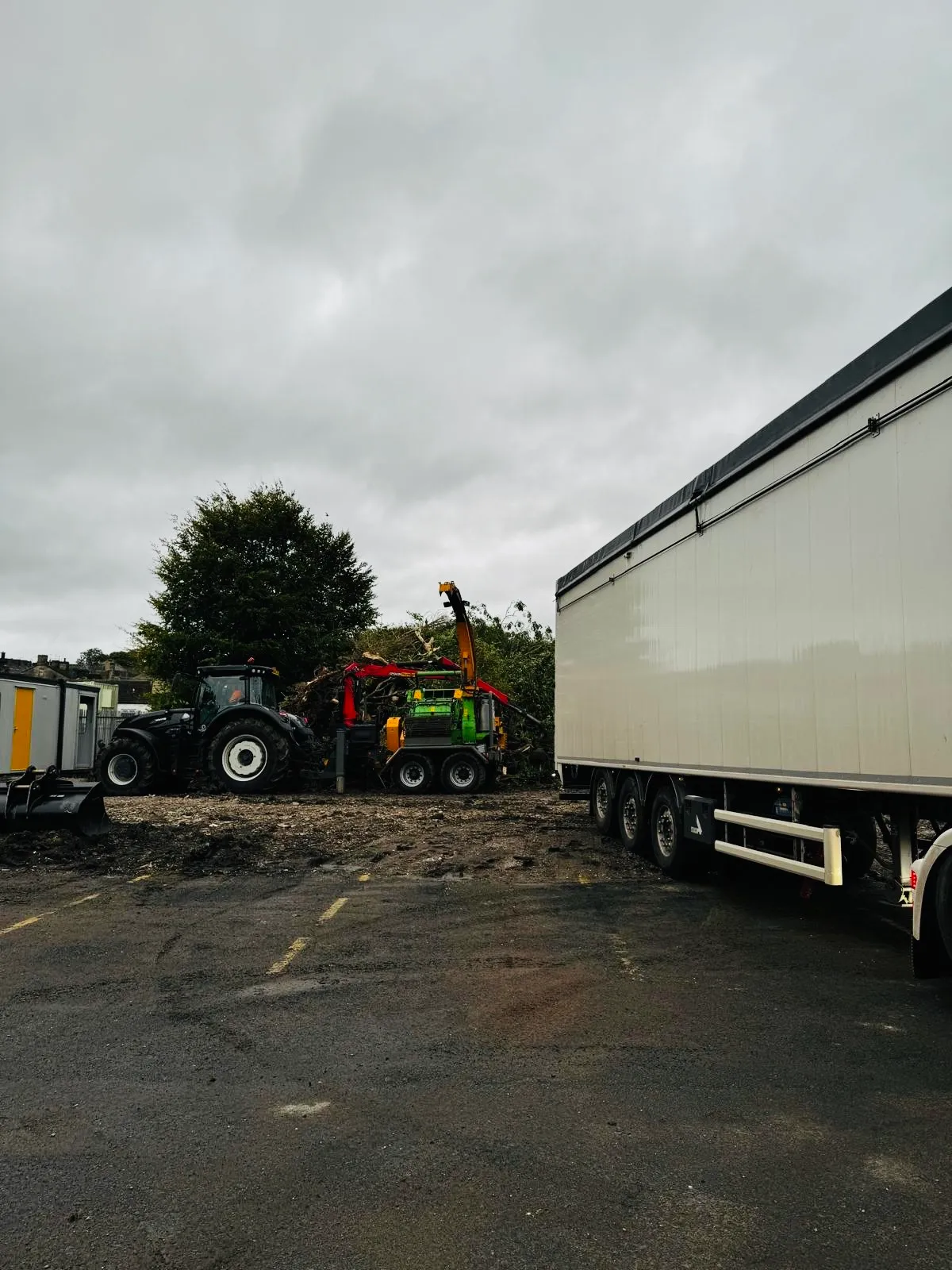 Cleared timber and vegetation during the Barnoldswick site clearance