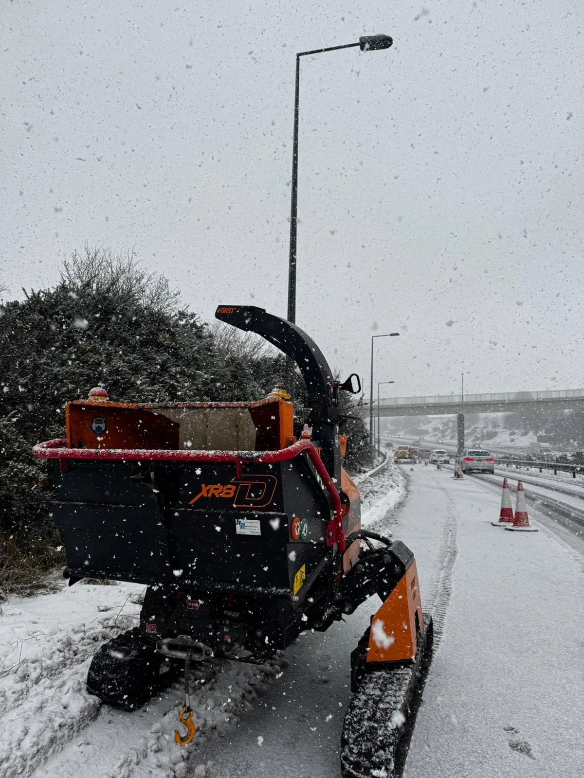 Overnight de-vegetation works under full traffic management on the M65
