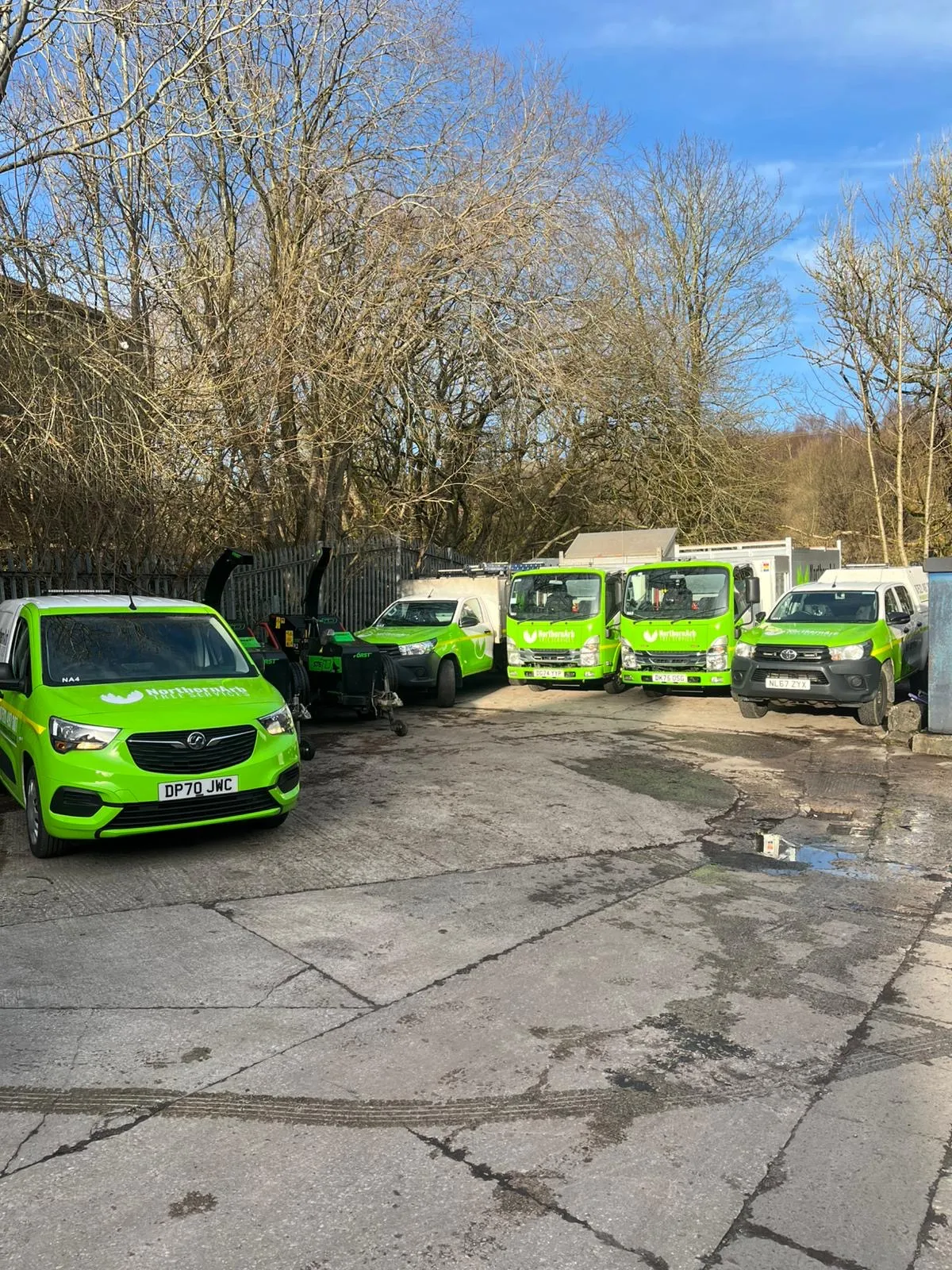 The NorthernArb fleet, ready to head out to the next job