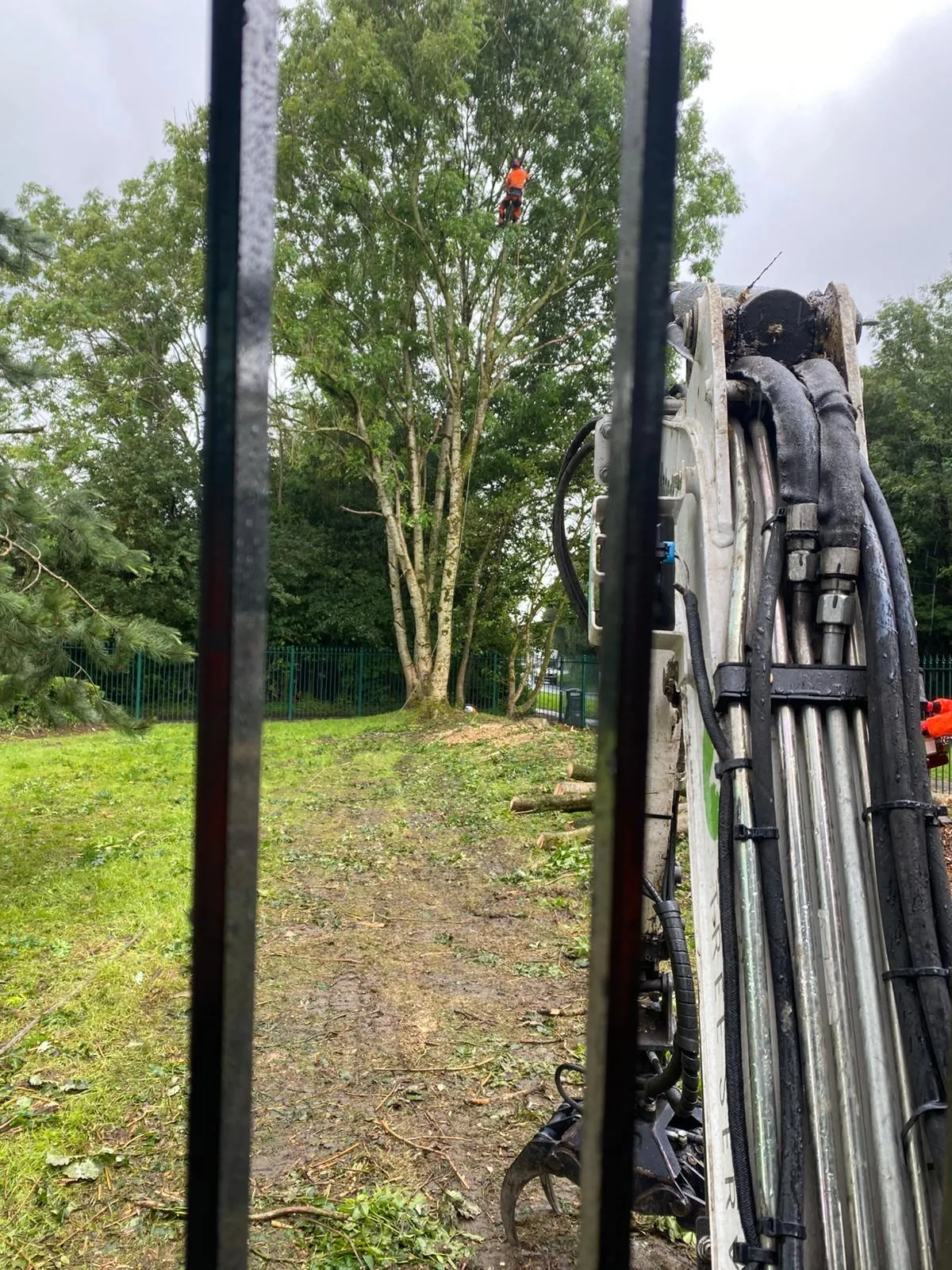 Chipper truck processing brash on site at Preston Church